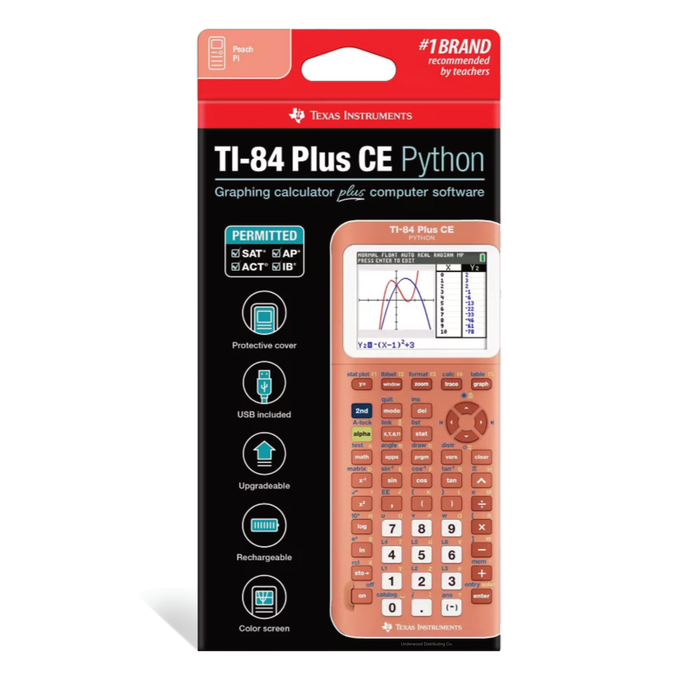 Ti-84 Plus CE Python Graphing Calculator - Peach Pi
