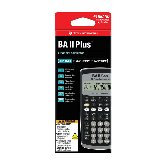 BA II PLUS™ Financial Calculator - Underwood Distributing Co.