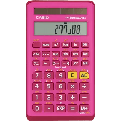 Casio fx-260 SOLAR II Calculator - Pink - Underwood Distributing Co.