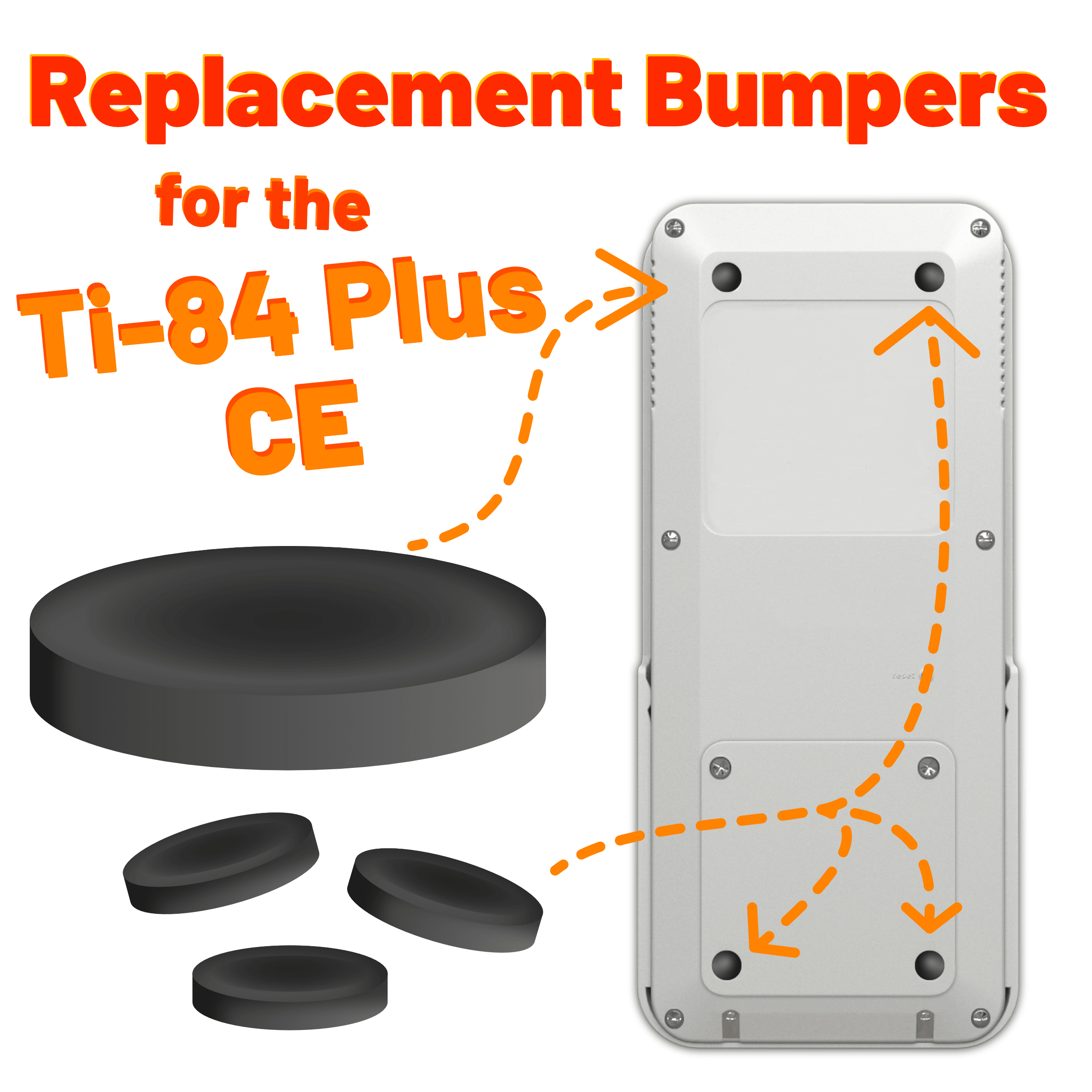 Replacement Bumpers for the Ti-84 Plus CE Graphing Calculator - Underwood Distributing Co.
