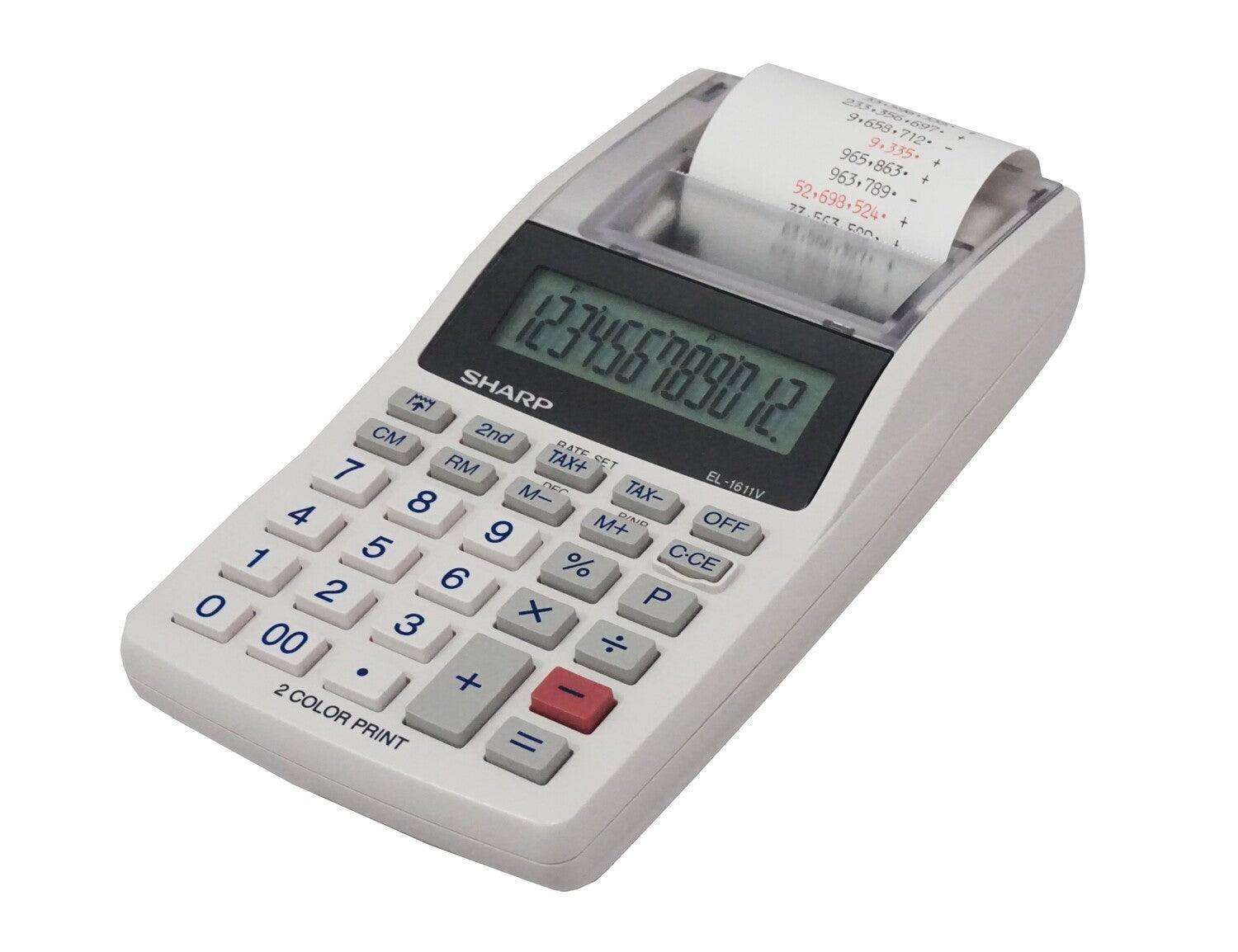 Sharp EL-1611V - Handheld Printing Calculator - Underwood Distributing Co.