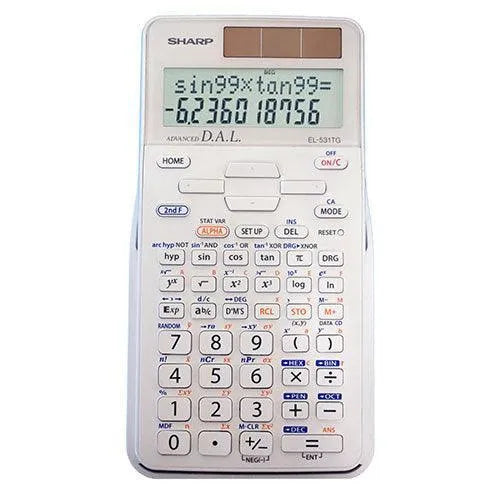 Sharp EL-531TGBDW - Scientific Calculator with 2 Line Display - White - Underwood Distributing Co.
