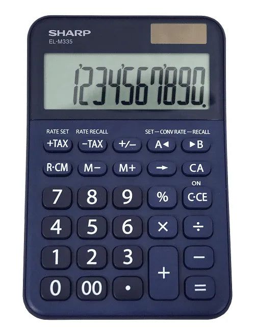Sharp EL-M335BBL - 10 Digit Extra Large Desktop Calculator - Blue - Underwood Distributing Co.
