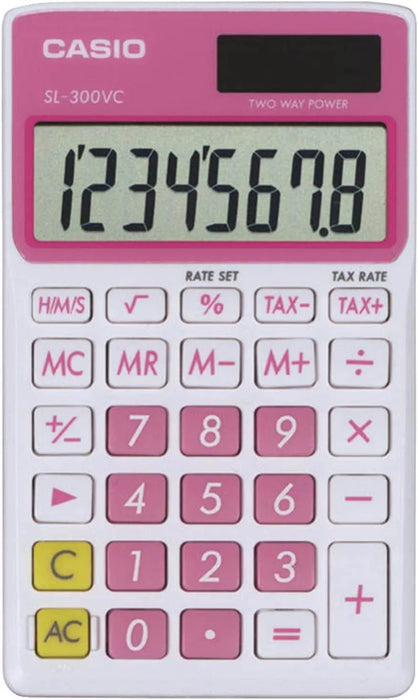 Casio SL300VC-PK Portable Calculator - Pink - Underwood Distributing Co.