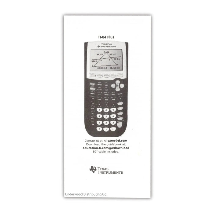 Texas Instruments Graphing Calculator Replacement Quick Reference Guide - Underwood Distributing Co.