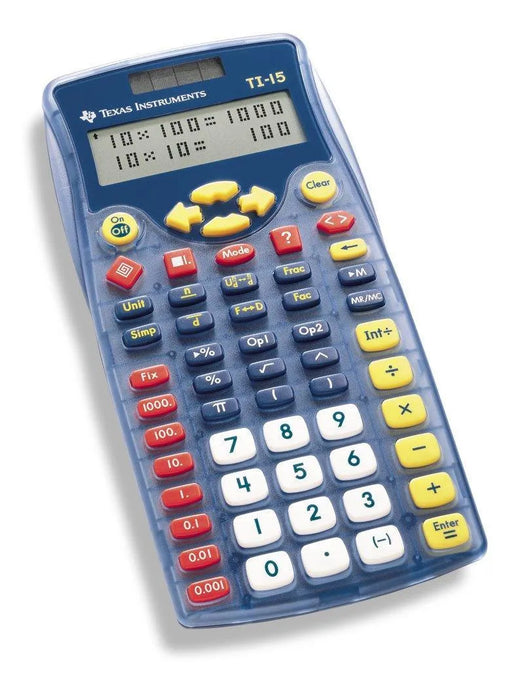 TI-15 Explorer Elementary Calculator - Retail Unit - Underwood Distributing Co.