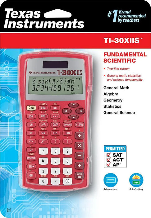 TI-30XIIS Scientific Calculator - Red - Underwood Distributing Co.