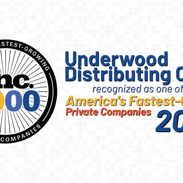 Underwood Distributing Co. Inc. 5000 award badge for America's fastest-growing private companies 2025.