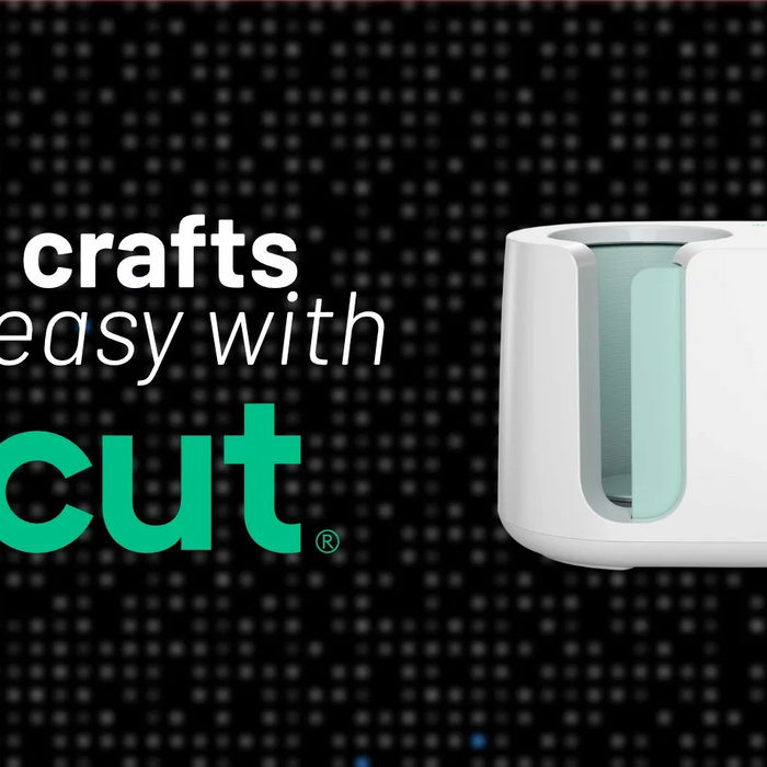 Cricut machine for arts and crafts, Underwood Distributing Co, on black dotted background