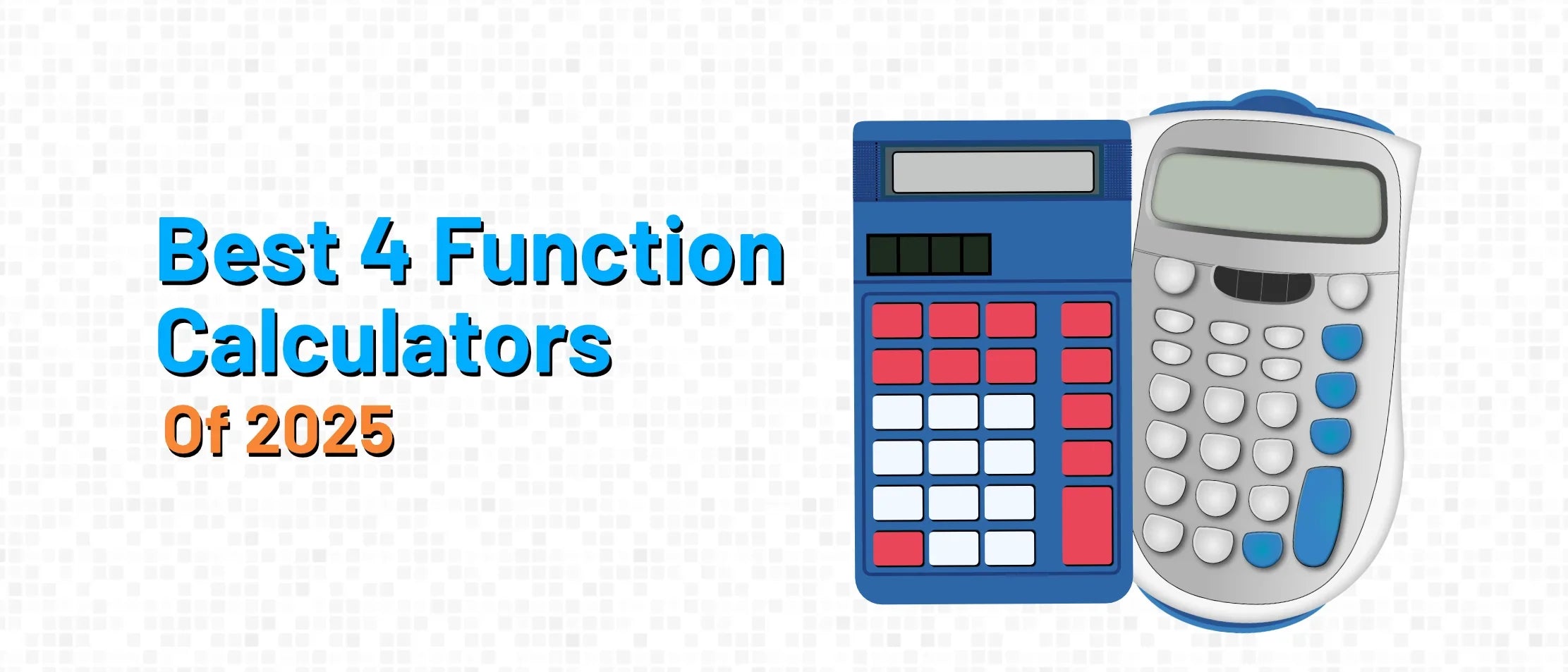 Best 4 function calculators 2025 with two illustrated calculators on white background