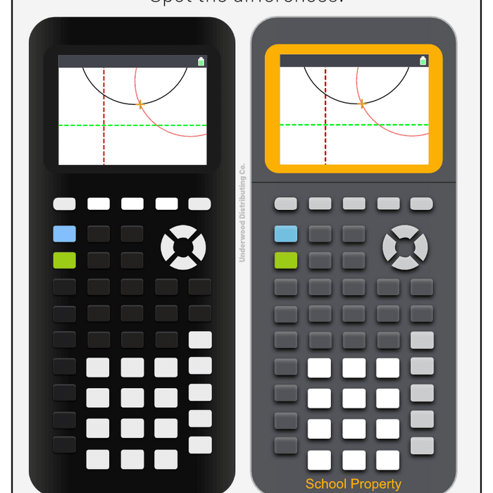 The difference between a normal Ti-84 Plus CE and the School Property / EZSpot edition - Underwood Distributing Co.