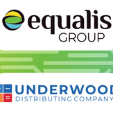 Equalis Group and Underwood Distributing Company logos on a colorful geometric background