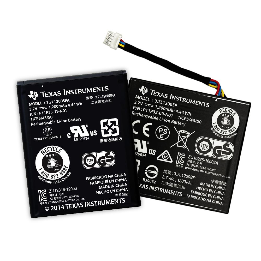 Texas Instruments calculator batteries, 3.7V 1200mAh, displayed for Underwood Distributing Co.