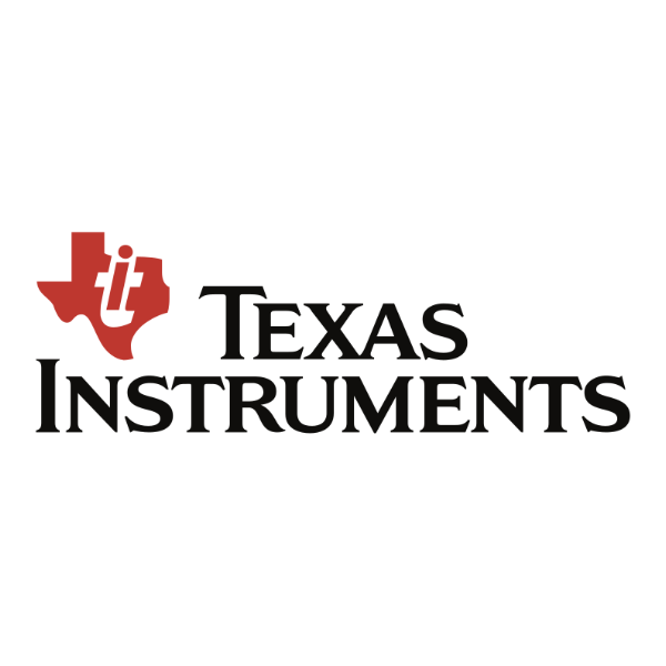 Texas Instruments logo with red Texas state outline and black text, authorized dealer