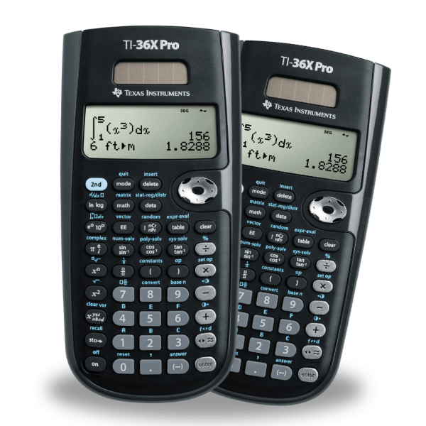 Two Texas Instruments TI-36X Pro scientific calculators from Underwood Distributing Co.