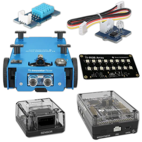 Texas Instruments STEM robotics kit with TI-Innovator Rover, sensors, and RGB array from Underwood Distributing Co.