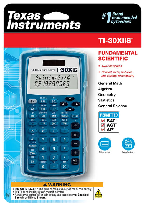 TI-30XIIS Scientific Calculator - Blue