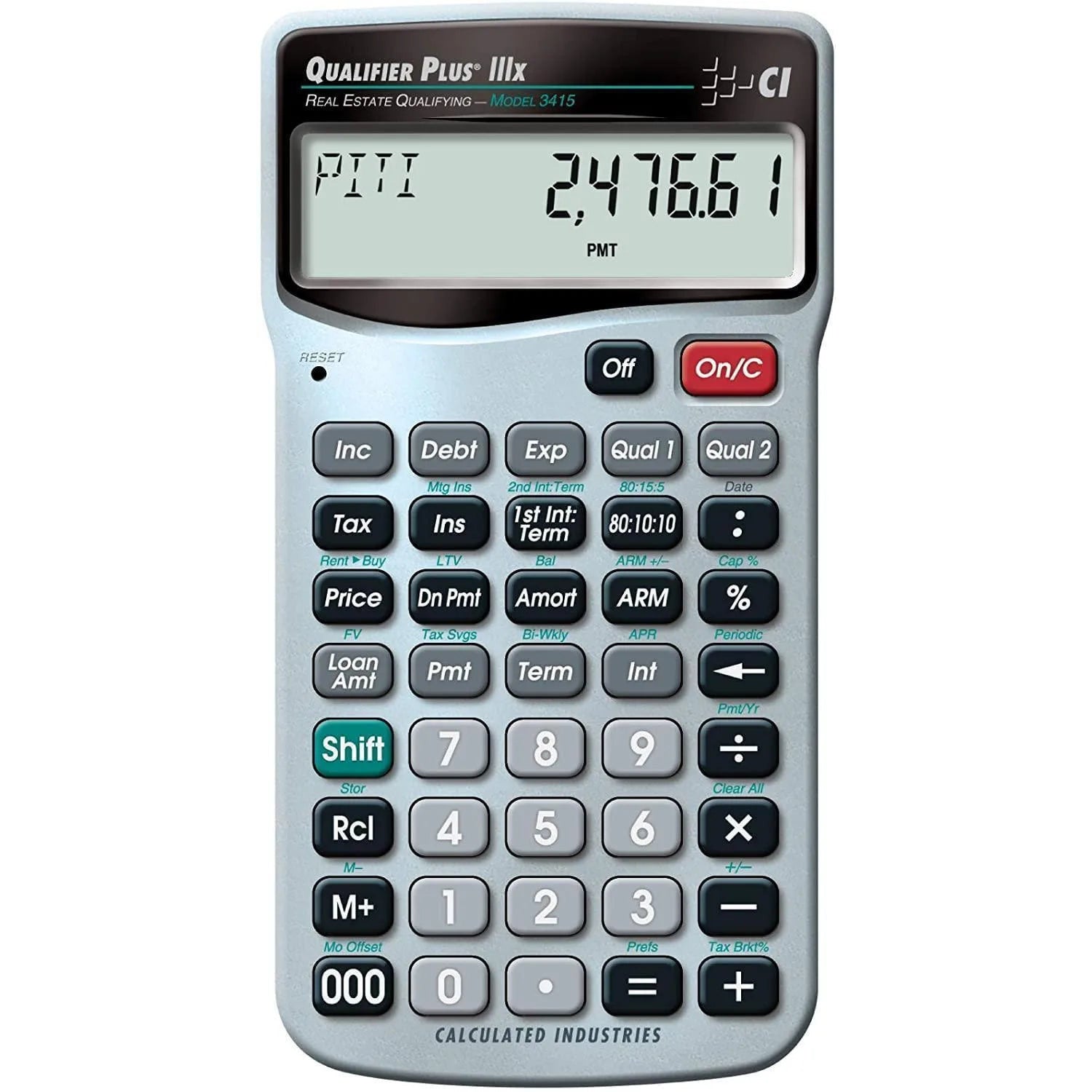 Qualifier Plus IIIx real estate calculator model 3415 with large display, Underwood Distributing Co