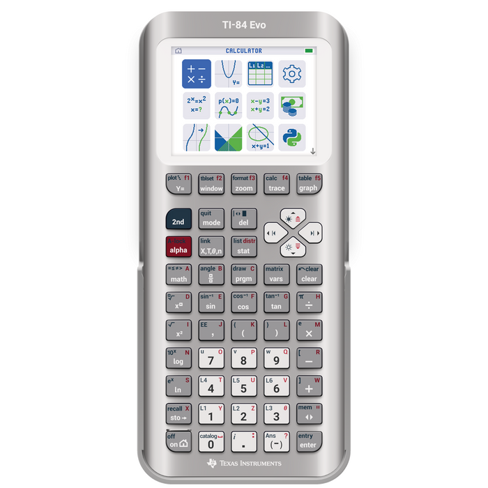 TI-84 Evo Graphing Calculator - Silver (Metallic) - Underwood Distributing Co.