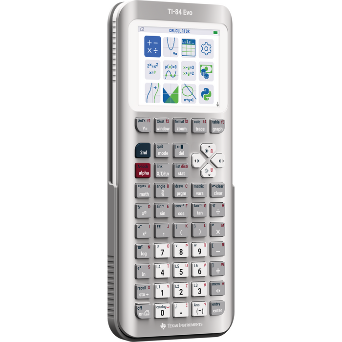 TI-84 Evo Graphing Calculator - Silver (Metallic) - Underwood Distributing Co.