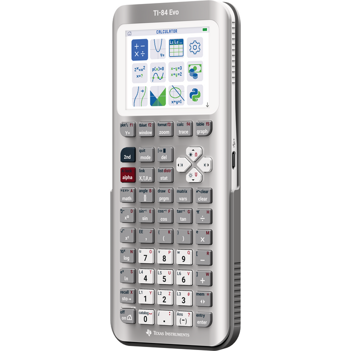 TI-84 Evo Graphing Calculator - Silver (Metallic) - Underwood Distributing Co.