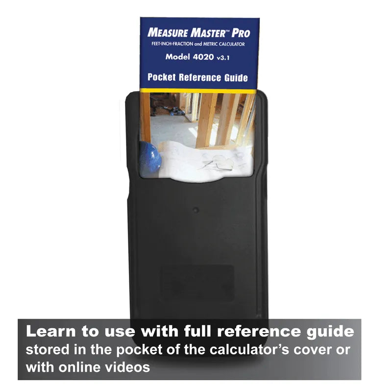 Measure Master Pro Model 4020 pocket reference guide in calculator cover, Underwood Distributing Co.