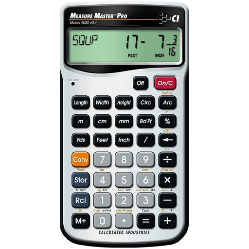 Measure Master Pro calculator model 4020 for measurements, featured by Underwood Distributing Co.