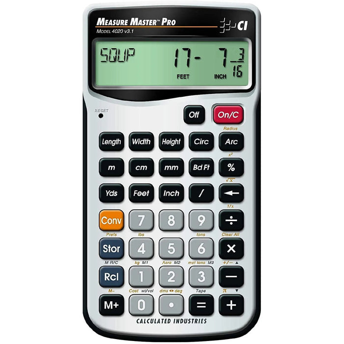 Measure Master Pro calculator model 4020 for measurements, featured by Underwood Distributing Co.