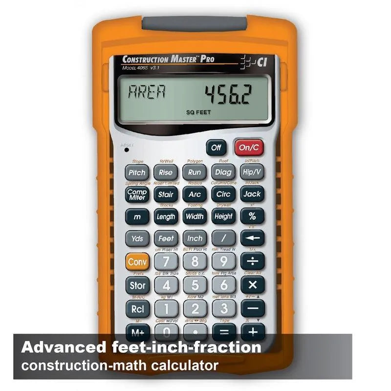 Construction Master Pro 4065 advanced construction calculator with orange case and digital display