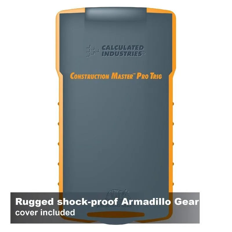 Construction Master Pro Trig calculator with rugged shock-proof Armadillo Gear cover from Underwood Distributing Co.