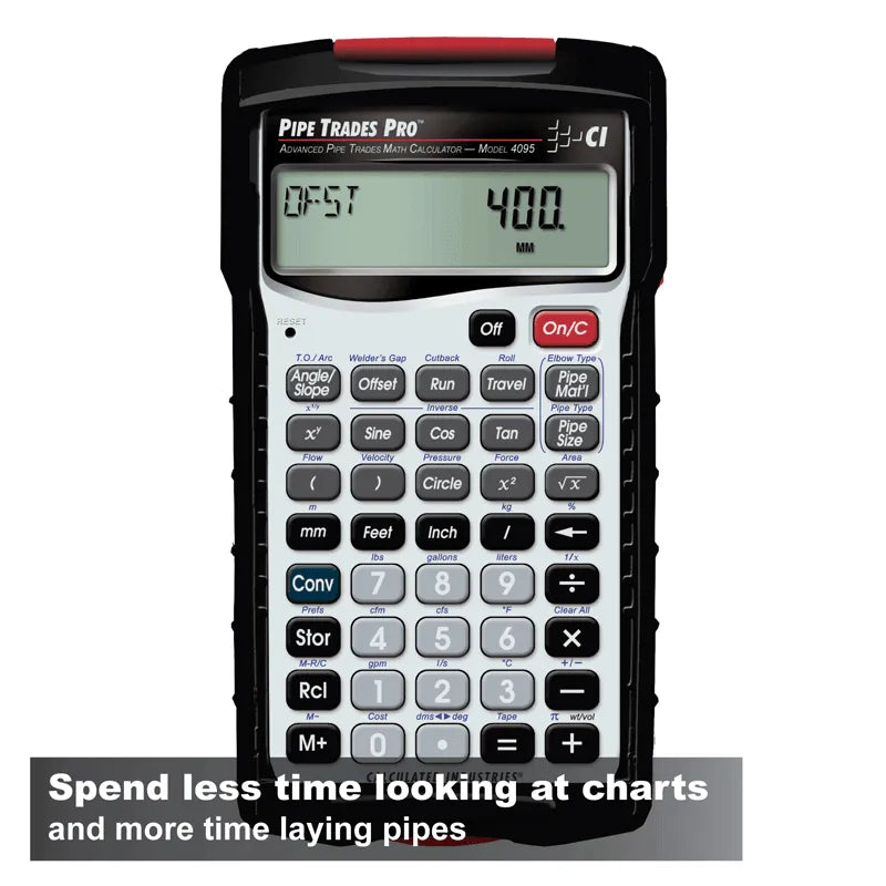 Pipe Trades Pro advanced pipe trades calculator, model 4095, displayed with functions visible