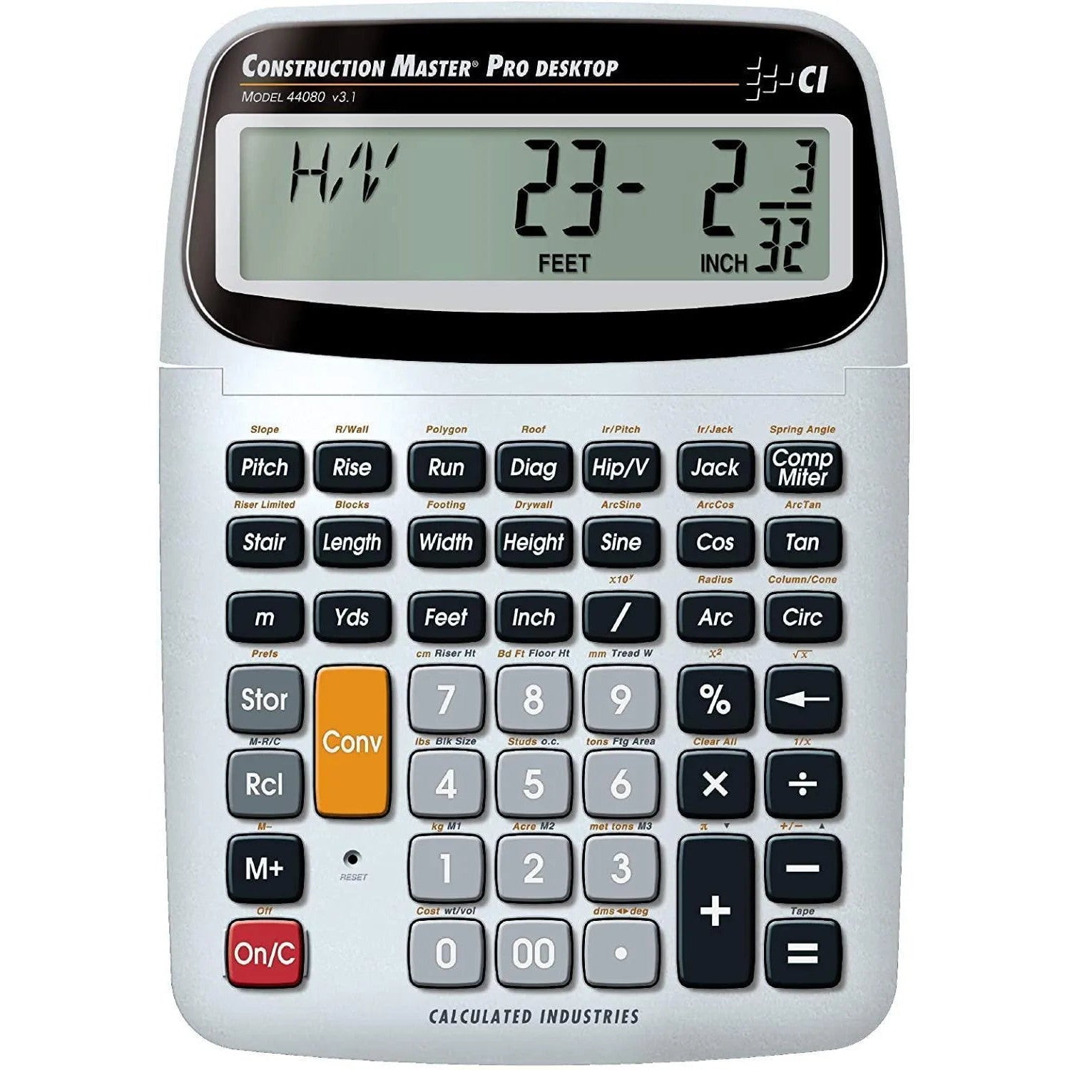 Construction Master Pro Desktop Calculator with large display and advanced construction keys, sold by Underwood Distributing Co.