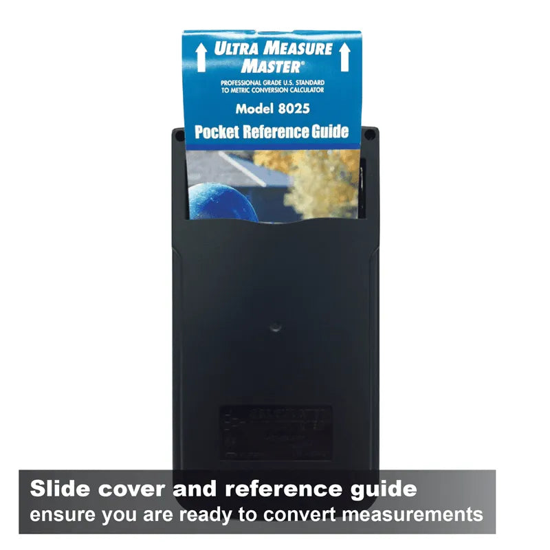 Ultra Measure Master Model 8025 calculator with pocket reference guide, Underwood Distributing Co