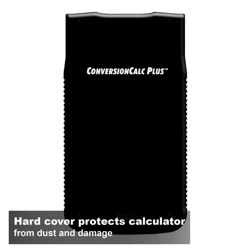 ConversionCalc Plus calculator with hard cover, black, protects from dust and damage, Underwood Distributing