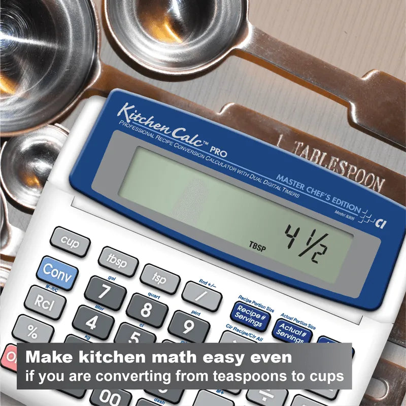 KitchenCalc Pro conversion calculator with measuring spoons, Underwood Distributing Co.