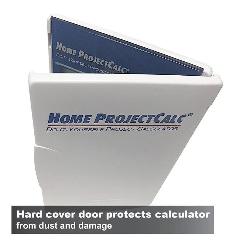 Home ProjectCalc do-it-yourself project calculator in a white hard cover case, protected from dust