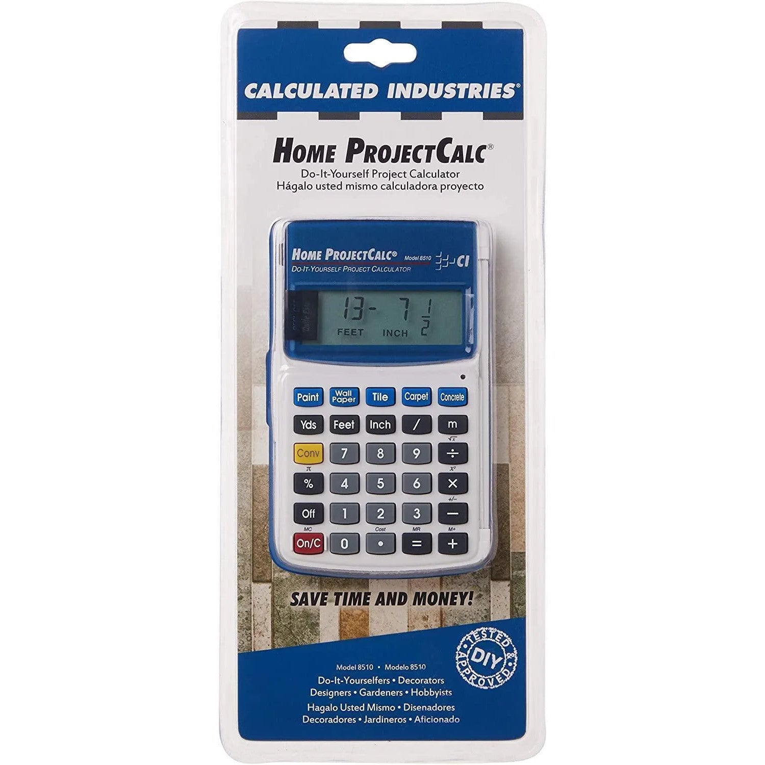 Calculated Industries Home ProjectCalc DIY calculator in retail packaging, Underwood Distributing