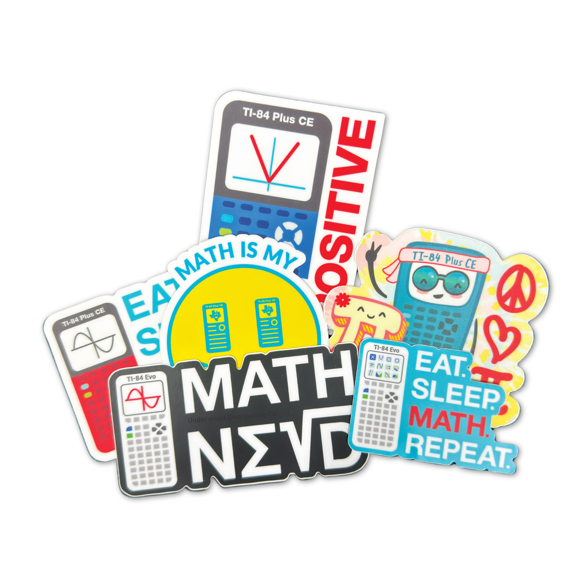 TI Calculator Sticker Pack of 6 Stickers