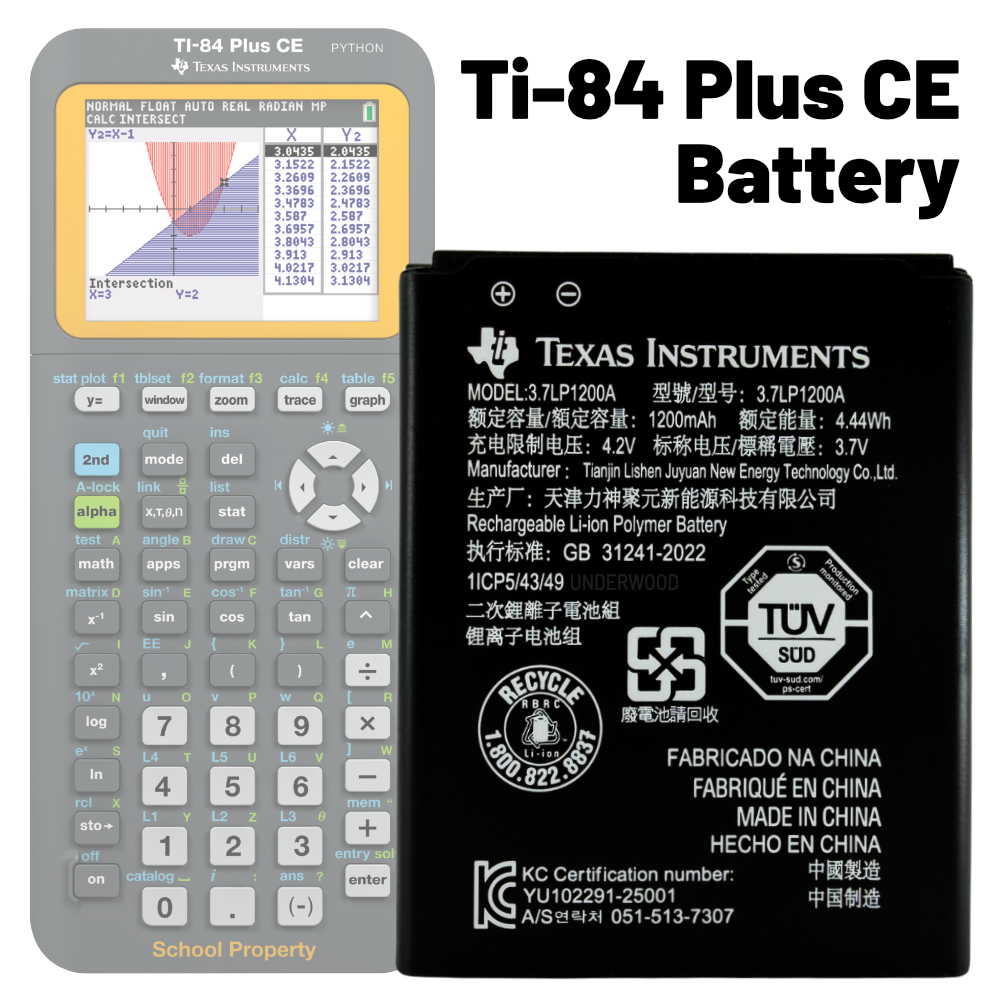 Replacement Battery for the Ti-84 Plus CE Graphing Calculator