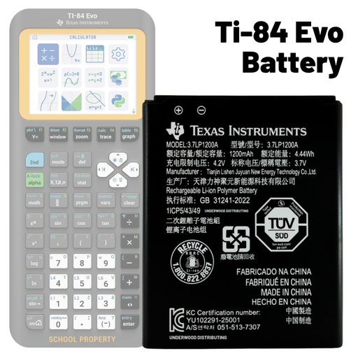 Replacement Battery for the Ti-84 Evo Graphing Calculator - Underwood Distributing Co.