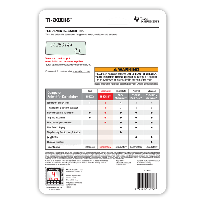 TI-30XIIS Scientific Calculator