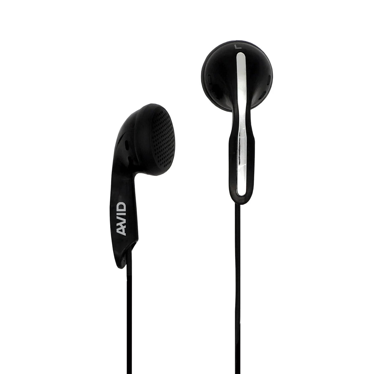 Avid Education AE-1M Stereo Earbuds with Inline Controls, Black - Underwood Distributing Co.