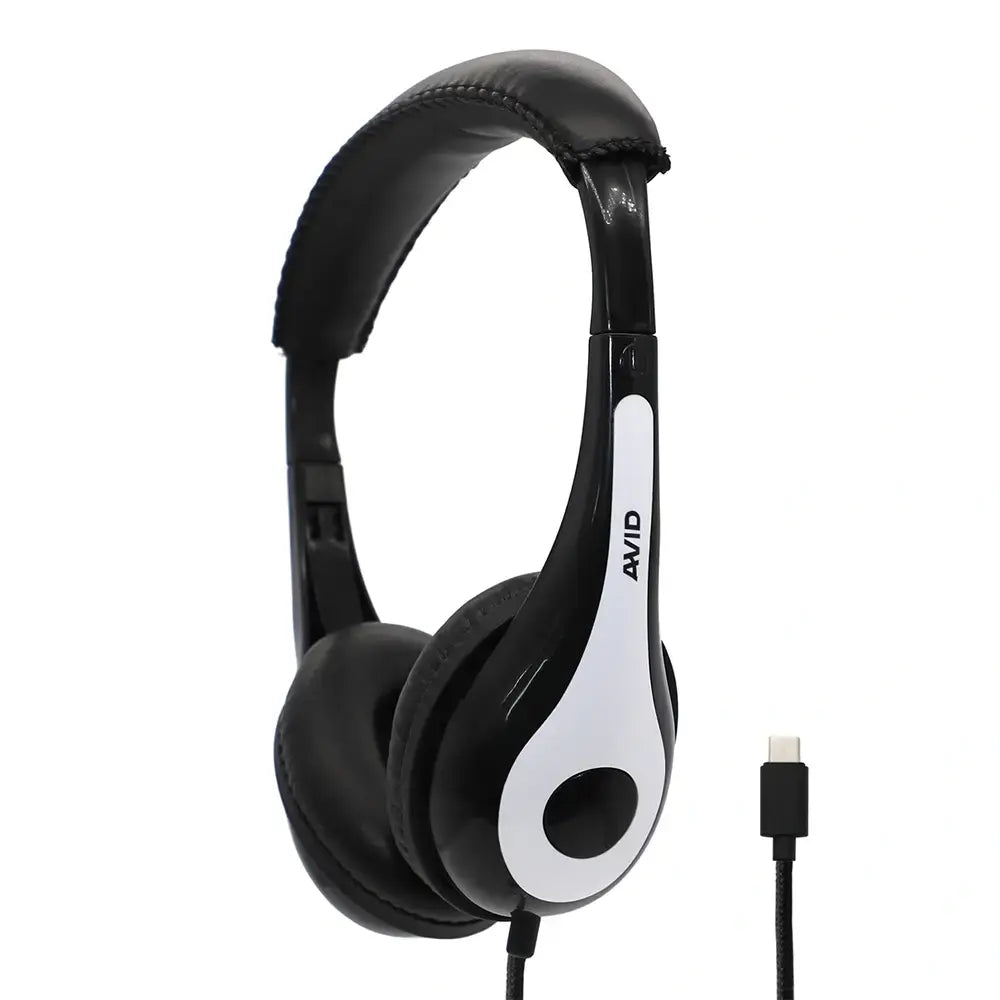 Avid Education AE-35 Light Weight Headphone with Braided Nylon Cord, White - Underwood Distributing Co.