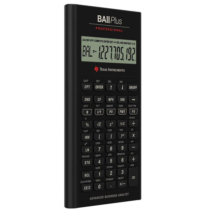 Texas Instruments BA II Plus Professional financial calculator with display, at Underwood Distributing Co.