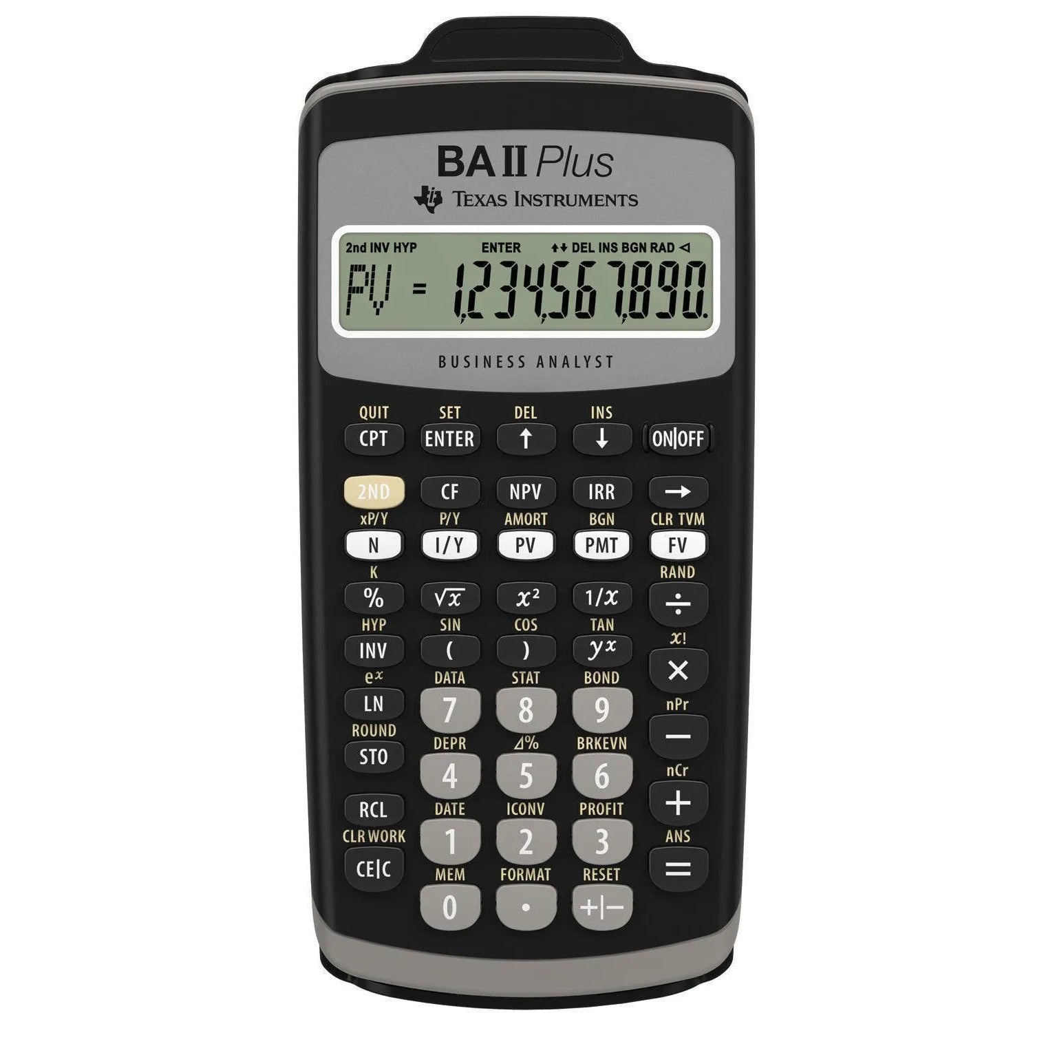 Texas Instruments BA II Plus financial calculator with display, sold by Underwood Distributing Co.
