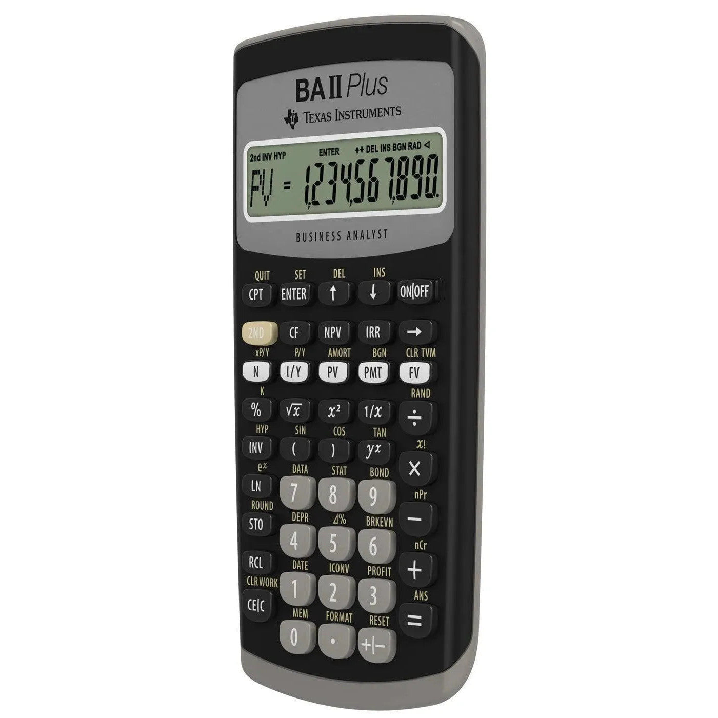 Texas Instruments BA II Plus financial calculator, business analyst model, from Underwood Distributing Co.