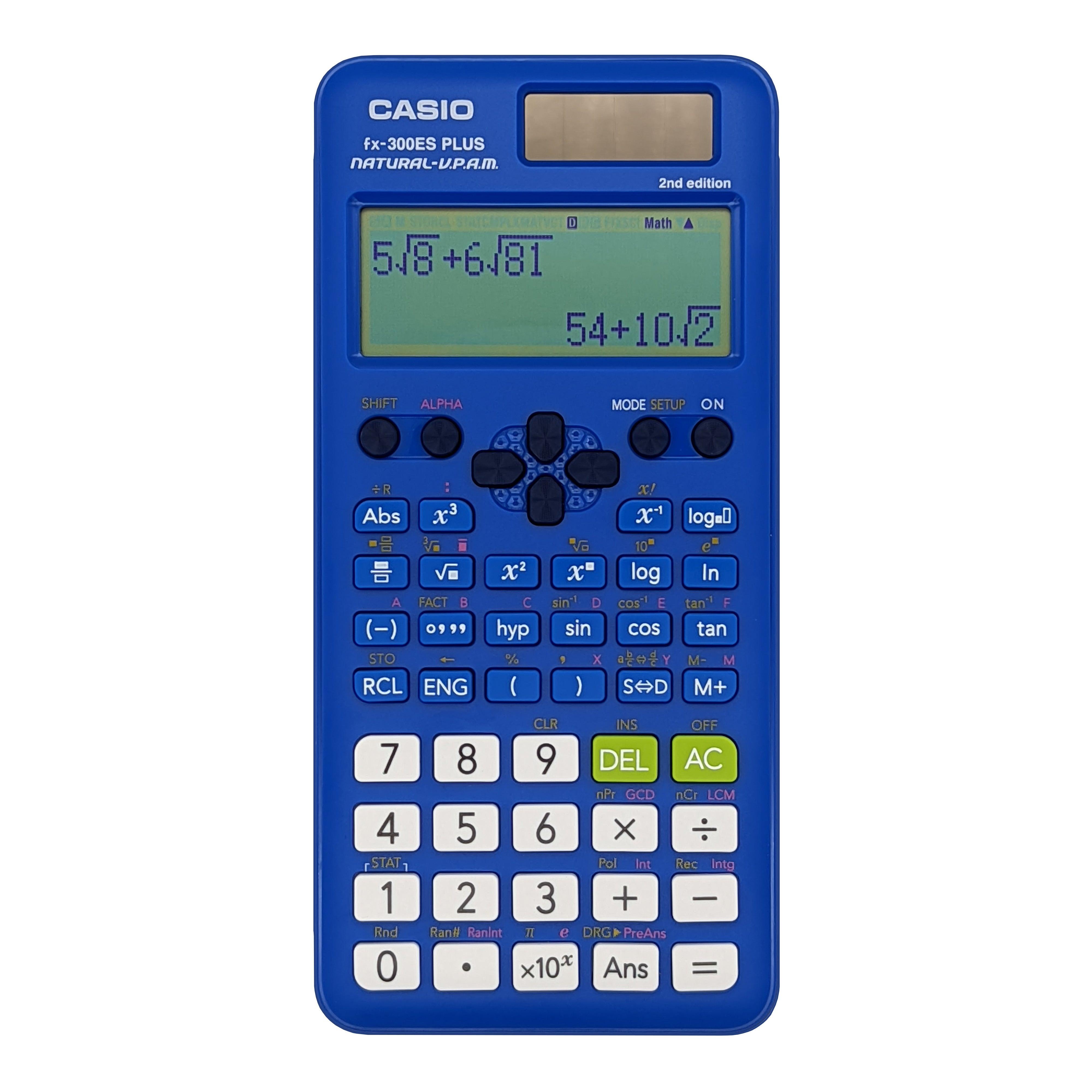 Casio fx-300ES PLUS 2nd Edition Scientific Calculator - Blue - Underwood Distributing Co.