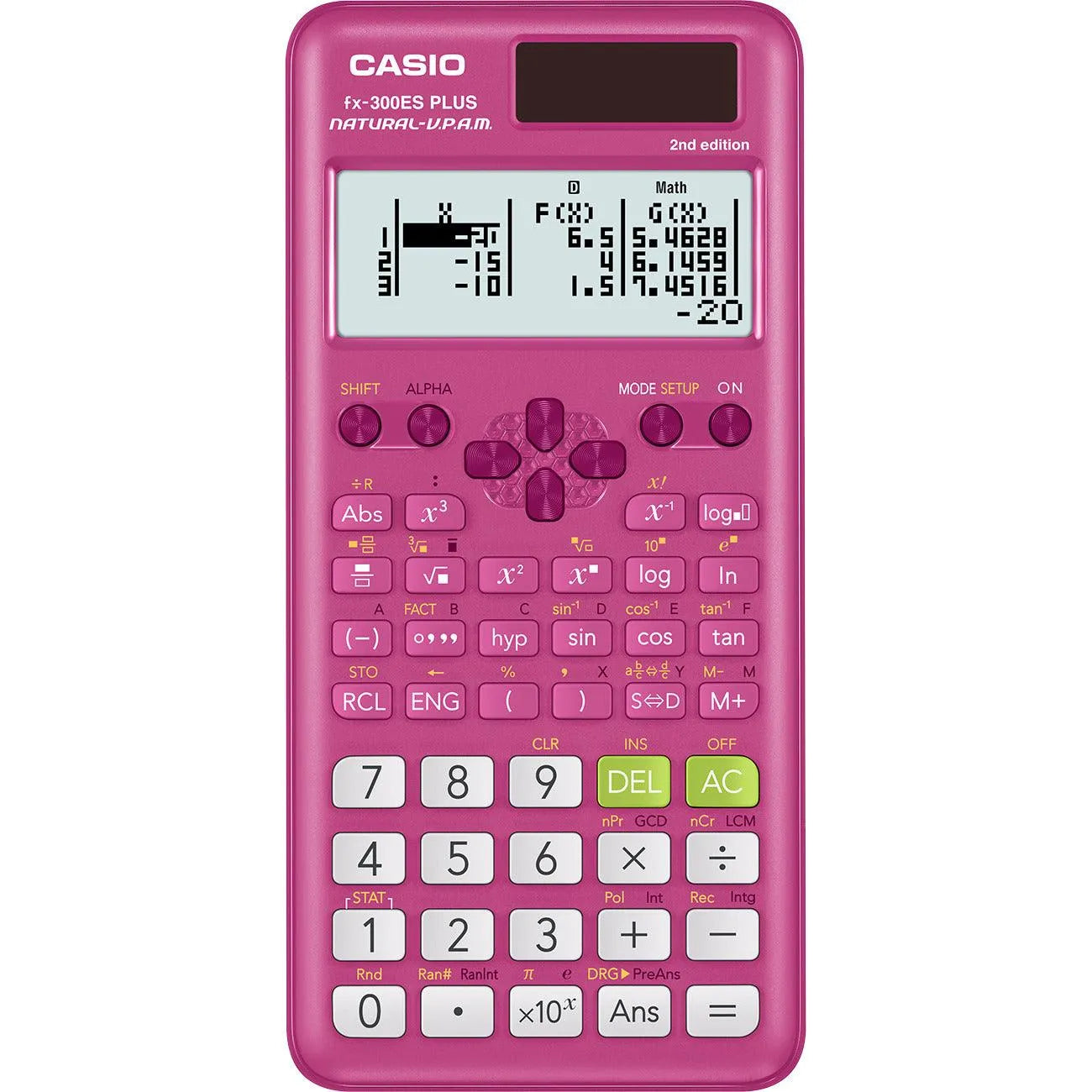 Casio fx-300ES Plus 2nd Edition pink scientific calculator from Underwood Distributing Co.
