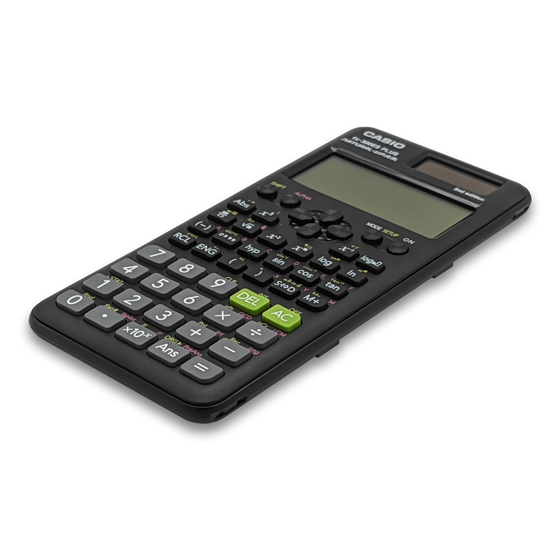 Casio fx-300ES Plus 2nd Edition scientific calculator, black, on a plain background