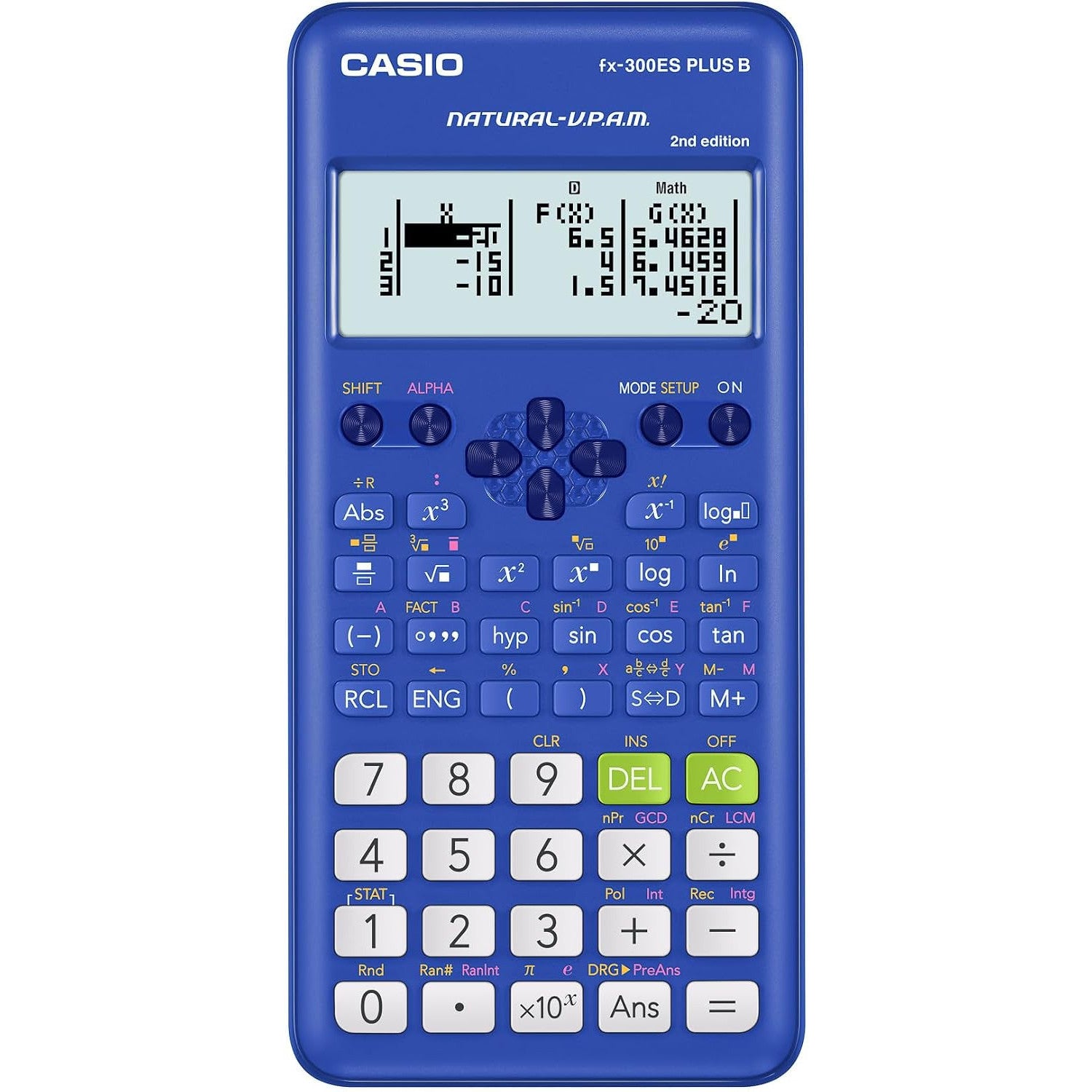 Casio fx-300ES PLUS B 2nd Edition Scientific Calculator (Blue) - Underwood Distributing Co.